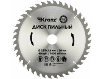 KR-92-0124 Диск пильный 235 мм х 40 зуб х 30 мм Kranz