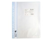 255121-02 Папка-скоросшиватель Silwerhof A4 прозрач.верх.лист 20 вкладышей боков.перф. полипропилен голубой