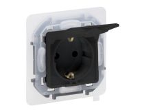 LEGRAND 673743 Розетка 2К+З IP 44 с откидной крышкой и шторками немецкий стандарт 16 А 250 В~ INSPIRIA антрацит