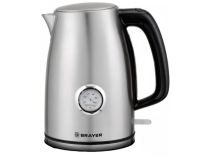 BRAYER 1022BR Чайник электрический, 2200Вт, 1.7л., STRIX, сталь