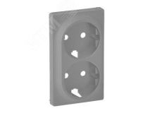 LEGRAND 754952 Valena LIFE Лицевая панель для двойной силовой розетки 2х2К+З Алюминий