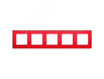 LEGRAND 672535 ETIKA Рамка 5 постов красная