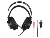 Наушники с микрофоном SunWind SW-HS510G Black (шнур 2.2м, с регулятором громкости) 1422149 