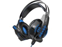 Наушники с микрофоном Hoco W102 Cool tour Blue (шнур 2м, с регулятором громкости)