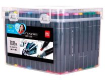 Набор маркеров для скетчинга Deli 70800-108 двойной пиш. наконечник 108цв. пластиковая коробка (108шт.)