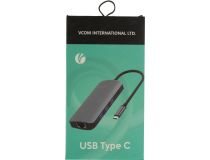 VCOM CU4641 Кабель-адаптер USB-C - HDMI+RJ45+PD+3xUSB3.1+SD/microSD CR