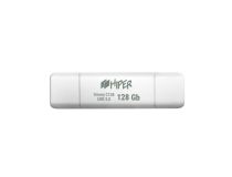 Hiper HI-USBOTG128GBU787W Флэш-драйв 128GB OTG USB 3.0/Type-C, Groovy C,пластик, цвет белый, Hiper