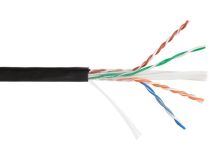 U/UTP 6 кат. 4 пары NIKOLAN NKL 4640B-BK 23AWG(0.55 мм), медь, внешний, PE, чёрный, 305м