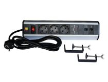 LAN-WA-DC/3G+2UC+2C6 Блок розеток: 3 эл. модуля, 2 USB модуля, 2 порта кат.6