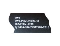 TWT-PDVI-20C9-C0 Вертикальный блок розеток, 20xC19, 250V, 16A, A/V-метр, шнур 3 метра, вилка C20