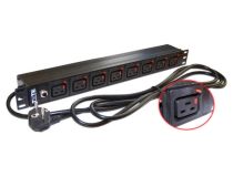 TWT-PDU-16A8C9L-3.0 Блок розеток 19 8 шт. C19 с фиксатором вилки, 16A 250V, шнур питания 3.0 м