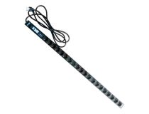 TWT-PDV-20GS-GP Вертикальный блок розеток, 20xSchuko, 250V, 16A, шнур 3 метра, вилка Schuko