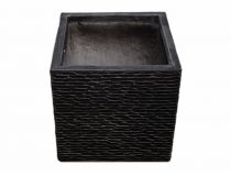 Кашпо из файберстоуна, черный квадрат (380 x 380 x 380 мм)