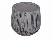 Кашпо из файберстоуна, белый полосатый (350 x 260мм)