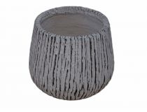 Кашпо из файберстоуна, белый полосатый (250 x 190мм)