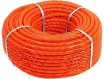 28-0040-5 Труба гофрированная из ПНД с зондом o 40 мм, оранжевая (15 м/уп.) REXANT