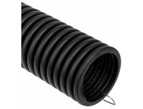 28-0040-3 Труба гофрированная из ПНД, с зондом, черная, O40 мм (бухта 15 м/уп.) REXANT