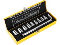 DL2010T Deli Набор торцевых ключей 10 шт Deli DL2010T Материал: 50BV30. Набор инструментов из 10 шт.:Головка серии