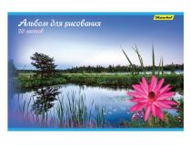 Альбом для рисования Silwerhof 20л. A4 Природа 2диз. картон скрепка