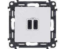 LEGRAND 753107 Valena LIFE.Зарядное устройство с двумя USB-разьемами тип C-тип С 240В/5В 3000мА.С лицевой панелью