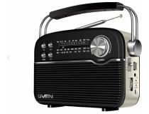 SVEN SRP-500 Black Радиоприёмник (3W, FM/AM/SW, USB, SD/microSD, BT, Li-Ion)