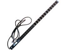 TWT-PDVI-4C9-20C3-I9 Вертикальный блок розеток, 4xC19 + 20xC13, 250V, 32A, A/V-метр, шнур 3 метра, вилка IEC309