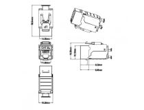 432596 Hyperline KJ9-8P8C-C6A-90-SH-F Вставка Keystone Jack RJ-45(8P8C), категория 6a (10G), экранированная