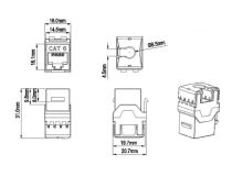 432656 Hyperline KJ9-8P8C-C6-90-BK Вставка Keystone Jack RJ-45(8P8C), категория 6, черная