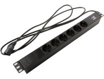 Hyperline SHE19-6SH-2.5IEU Блок силовых розеток 19 , 6 розеток Schuko