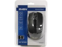 SVEN Wireless Optical Mouse RX-270W Black  (RTL) USB 4btn+Roll