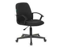CH-808-LOW/#B Кресло БЮРОКРАТ CH-808-LOW, на колесиках, ткань, черный