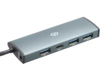 Разветвитель USB-C Digma HUB-3U3.0С-UC-G 4порт. серый