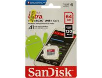 SanDisk Ultra SDSQUA4-064G-GN6MN microSDXC Memory Card 64Gb UHS-I U1 Class 10 A1