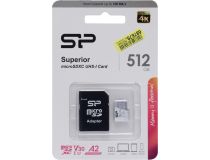 Silicon Power SP512GBSTXDA2V20SP microSDXC Memory Card 512Gb UHS-I U3 V30 A2 + microSD-- SD Adapter