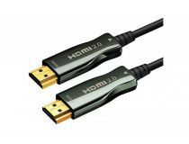 Кабель HDMI Wize [AOC-HM-HM-10M] оптический, 10 м, 4K/60HZ 4:4:4, v.2.0, ARC, 19M/19M, HDCP 2.2, Ethernet, черный