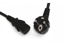 34927 Hyperline PWC-IEC13-SHM-1.8-BK Кабель питания компьютера (Schuko+C13) (3x0.75), 10A, угловая вилка, 1.8м