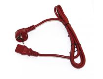 281900 Hyperline PWC-IEC13-SHM-1.8-RD Кабель питания компьютера (Schuko+C13) (3x0.75), 10A, угловая вилка, 1.8м, цвет к