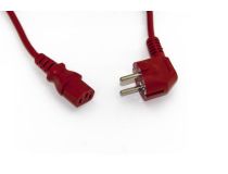 281902 Hyperline PWC-IEC13-SHM-5.0-RD Кабель питания компьютера (Schuko+C13) (3x1.0), 10A, угловая вилка, 5м, цвет крас
