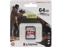 Kingston SDR2/64GB SDXC Memory Card 64Gb V90 UHS-II U3 Class10