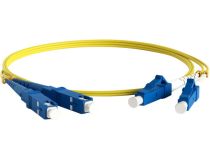 Hyperline FC-D2-9-LC/UR-SC/UR-H-0.5M-LSZH-YL Patch cord ВО, LC-SC, duplex, SM 9/125 0.5м