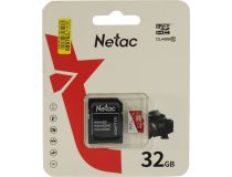 Netac NT02P500ECO-032G-R microSDHC Memory Card 32Gb UHS-I U1 Class10 + microSD-- SD Adapter