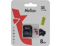 Netac NT02P500ECO-008G-R microSDHC Memory Card 8Gb UHS-I U1 Class10 + microSD-- SD Adapter