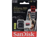 SanDisk Extreme PRO SDSQXCD-256G-GN6MA microSDXC Memory Card 256Gb UHS-I U3 V30 A2 + microSD--  SD Adapter