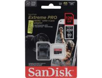 SanDisk Extreme PRO SDSQXCD-128G-GN6MA microSDXC Memory Card 128Gb UHS-I U3 V30 A2 + microSD-- SD Adapter