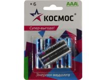 Космос КОСLR03BL6 , Size AAA , 1.5V, щелочной (alkaline)  уп. 6 шт 