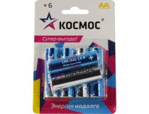 Космос КОСLR6BL6 , Size AA , 1.5V, щелочной (alkaline)  уп. 6 шт 