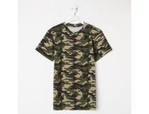 РОССИЯ Футболка мужская, цвет зелёный/камуфляж, размер 48 7385601