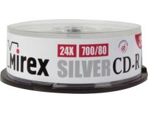 201878 Диск CD-R Mirex 700 Mb, 24х, Silver, Cake Box (25), (25/300)