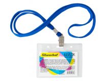 Бейдж Silwerhof 380011-00 90х60мм горизонтальный шнур:темно-синий полипропилен