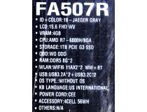 ASUS TUF Gaming A15 FA507RC  90NR09R2-M00440  Ryzen 7 6800H/16/1TbSSD/WiFi/BT/RTX3050/noOS/15.6 